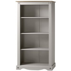 Mercers Furniture Corona Grey Wax Medium Bookcase Solid Pine Furniture Mercers Furniture Corona Grey Wax Medium Bookcase Solid Pine Furniture
