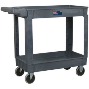 Loops Heavy Duty 2 Level Composite Workshop Trolley - 113kg Per Shelf - Deep Wall Loops Heavy Duty 2 Level Composite Workshop Trolley - 113kg Per Shelf - Deep Wall