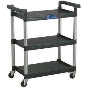 Loops 3 Level Wheeled Composite Workshop Trolley - 800 x 410 x 930mm - 30kg Per Shelf Loops 3 Level Wheeled Composite Workshop Trolley - 800 x 410 x 930mm - 30kg Per Shelf