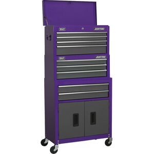 Loops 615 x 295 x 1295mm PURPLE 9 Drawer Topchest Rollcab Combination Tool Chest Unit Loops 615 x 295 x 1295mm PURPLE 9 Drawer Topchest Rollcab Combination Tool Chest Unit