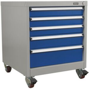 Loops 5 Drawer Mobile Industrial Cabinet - 4 x 60mm Wheels - Heavy Duty Drawer Slides Loops 5 Drawer Mobile Industrial Cabinet - 4 x 60mm Wheels - Heavy Duty Drawer Slides