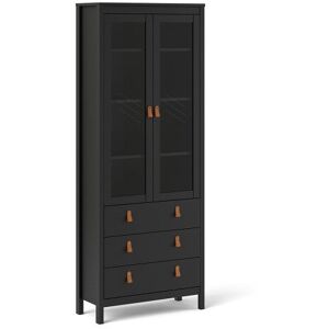 Furniture To Go (Barcelona China cabinet 2 doors w/glass + 3 drawers in Matt Black) Barcelona Ch Furniture To Go (Barcelona China cabinet 2 doors w/glass + 3 drawers in Matt Black) Barcelona Ch