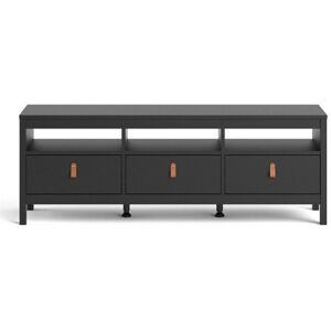 Furniture To Go Barcelona Tv-unit 3 drawers in Matt Black Furniture To Go Barcelona Tv-unit 3 drawers in Matt Black