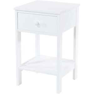 Home Source (White) Petite Bedside Table 1 Drawer Nightstand Cabinet Drawer Shelf Storage Home Source (White) Petite Bedside Table 1 Drawer Nightstand Cabinet Drawer Shelf Storage