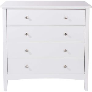 Home Source White Chest of Drawers 4 Drawer Bedroom Storage Metal Handles Runners Home Source White Chest of Drawers 4 Drawer Bedroom Storage Metal Handles Runners