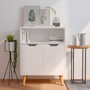 vidaXL Sideboard High Gloss White Engineered Wood Cupboard Storage Cabinet vidaXL Sideboard High Gloss White Engineered Wood Cupboard Storage Cabinet