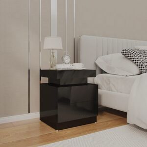 vidaXL Bedside Cabinet High Gloss Black Engineered Wood Bed Telephone Stand vidaXL Bedside Cabinet High Gloss Black Engineered Wood Bed Telephone Stand