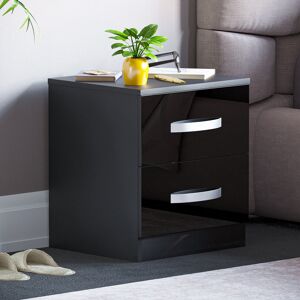 Home Discount (Black) Hulio 2 Drawer Bedside Table Cabinet Nightstand Home Discount (Black) Hulio 2 Drawer Bedside Table Cabinet Nightstand