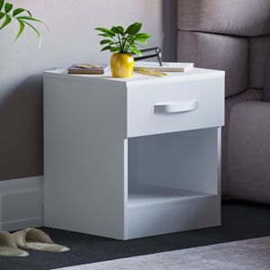 Home Discount (White) Hulio 1 Drawer Bedside Cabinet Shelf Bed Table Home Discount (White) Hulio 1 Drawer Bedside Cabinet Shelf Bed Table