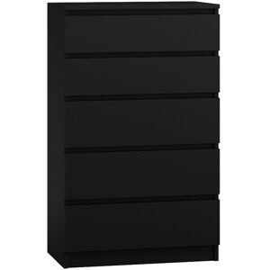 WHATSIZE ENTERPRISE (5 Drawer) MODERN - Black Chest Of Drawers Bedroom Furniture Storage Bedside 2 t WHATSIZE ENTERPRISE (5 Drawer) MODERN - Black Chest Of Drawers Bedroom Furniture Storage Bedside 2 t