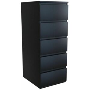 WHATSIZE ENTERPRISE (5 Tall Boy Slim) MODERN - Black Chest Of Drawers Bedroom Furniture Storage Beds WHATSIZE ENTERPRISE (5 Tall Boy Slim) MODERN - Black Chest Of Drawers Bedroom Furniture Storage Beds
