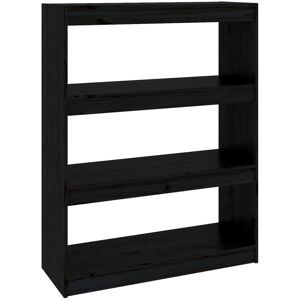 vidaXL Solid Wood Pine Book Cabinet/Room Divider Black Wooden Room Partition vidaXL Solid Wood Pine Book Cabinet/Room Divider Black Wooden Room Partition