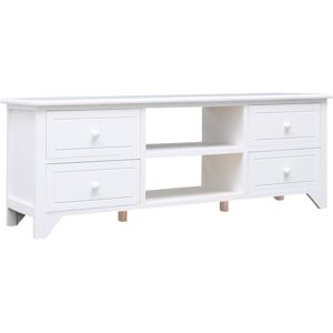 vidaXL White 108x30x40cm Paulownia TV Cabinet - TV Type vidaXL White 108x30x40cm Paulownia TV Cabinet - TV Type