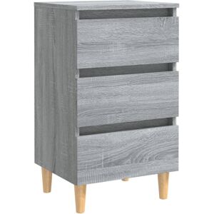 (grey sonoma, 1) vidaXL 1/2x Bed Cabinets & Wood Legs Nightstand Side Table Set (grey sonoma, 1) vidaXL 1/2x Bed Cabinets & Wood Legs Nightstand Side Table Set