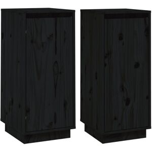 (black, 2) vidaXL 1/2x Solid Wood Pine Sideboard Side Cabinet Cupboard Multi Col (black, 2) vidaXL 1/2x Solid Wood Pine Sideboard Side Cabinet Cupboard Multi Col