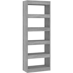 vidaXL Grey Sonoma Book Cabinet - 60x30x166 Cm Multifunctional Divider vidaXL Grey Sonoma Book Cabinet - 60x30x166 Cm Multifunctional Divider