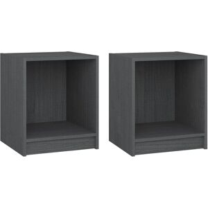 (grey, 2) vidaXL Solid Pinewood Bedside Cabinet Nightstand Storage Cabinet Multi (grey, 2) vidaXL Solid Pinewood Bedside Cabinet Nightstand Storage Cabinet Multi