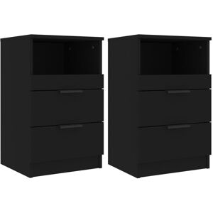 (black, 2) vidaXL 1/2x Bedside Cabinet Engineered Wood Home End Side Table Multi (black, 2) vidaXL 1/2x Bedside Cabinet Engineered Wood Home End Side Table Multi