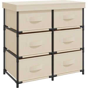 vidaXL Storage Cabinet 6 Drawers Steel Cream - Storage Cabinet vidaXL Storage Cabinet 6 Drawers Steel Cream - Storage Cabinet