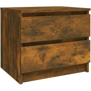 vidaXL Smoked Oak Bed Cabinet - Bed Storage Furniture vidaXL Smoked Oak Bed Cabinet - Bed Storage Furniture