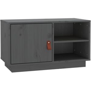 vidaXL 818237 Grey Solid Pine Wood TV Cabinet - TV Furniture vidaXL 818237 Grey Solid Pine Wood TV Cabinet - TV Furniture