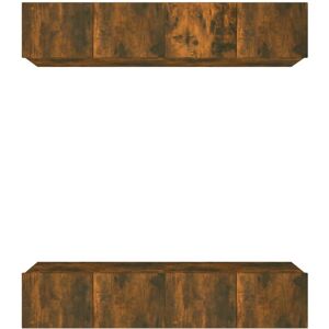 vidaXL TV Cabinet Smoked Oak Wall-Mounted 4pcs 80x30x30cm - TV Cabinet vidaXL TV Cabinet Smoked Oak Wall-Mounted 4pcs 80x30x30cm - TV Cabinet