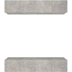 vidaXL TV Cabinet 4x Wall Media Units - Concrete Grey vidaXL TV Cabinet 4x Wall Media Units - Concrete Grey