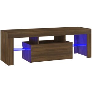 vidaXL TV Cabinet with LED Lights Brown Oak TV Stand Media Unit HiFi Cabinet vidaXL TV Cabinet with LED Lights Brown Oak TV Stand Media Unit HiFi Cabinet
