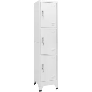 vidaXL Locker Cabinet with 3 Compartments - Steel Grey - Locker Cabinet vidaXL Locker Cabinet with 3 Compartments - Steel Grey - Locker Cabinet