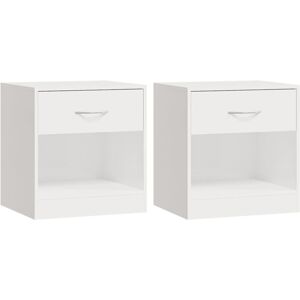 (High gloss white) vidaXL 2x Bedside Cabinets with Drawer Nightstand Bedroom Tab (High gloss white) vidaXL 2x Bedside Cabinets with Drawer Nightstand Bedroom Tab