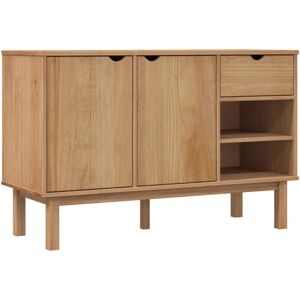 (Brown) vidaXL Solid Wood Pine Sideboard Wooden Highboard Home Organiser Multi C (Brown) vidaXL Solid Wood Pine Sideboard Wooden Highboard Home Organiser Multi C