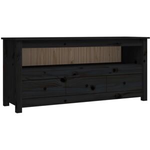 vidaXL 821506 TV Cabinet - Black - Solid Wood Pine - 114x35x52 cm vidaXL 821506 TV Cabinet - Black - Solid Wood Pine - 114x35x52 cm