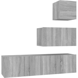 (Grey sonoma, 30.5 x 30 x 30 cm (W x D x H)) vidaXL TV Cabinet Set Engineered Wo (Grey sonoma, 30.5 x 30 x 30 cm (W x D x H)) vidaXL TV Cabinet Set Engineered Wo
