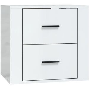 vidaXL Wall-mounted Bedside Cabinet High Gloss White - Bedside Cabinet vidaXL Wall-mounted Bedside Cabinet High Gloss White - Bedside Cabinet