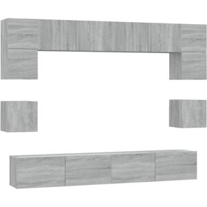 (Grey sonoma, 60 x 30 x 30 cm (W x D x H)) vidaXL TV Cabinet Set 8 Piece Enginee (Grey sonoma, 60 x 30 x 30 cm (W x D x H)) vidaXL TV Cabinet Set 8 Piece Enginee