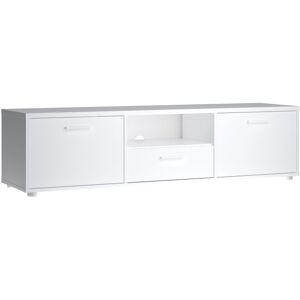 Media TV Unit with 2 Doors & 1 Drawer - 147cm White Media TV Unit with 2 Doors & 1 Drawer - 147cm White