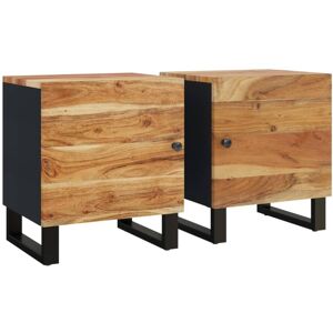 (2 Bedside cabinet, Acacia) vidaXL Bedside Cabinet Bed Table Telephone Stand Nig (2 Bedside cabinet, Acacia) vidaXL Bedside Cabinet Bed Table Telephone Stand Nig