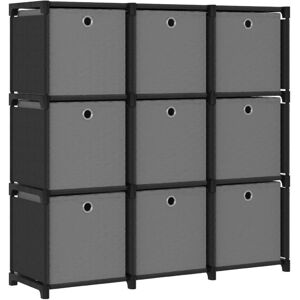 vidaXL 9-Cube Display Shelf with Boxes Black Fabric Storage Organiser Unit vidaXL 9-Cube Display Shelf with Boxes Black Fabric Storage Organiser Unit