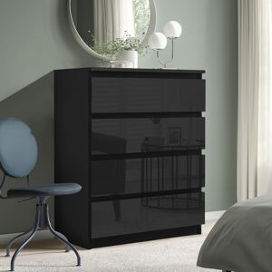 Unbranded (Black) High Gloss Chest of Drawers Bedside Table Cabinet 4 Drawer Bedroom Furni Unbranded (Black) High Gloss Chest of Drawers Bedside Table Cabinet 4 Drawer Bedroom Furni