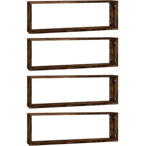 (smoked oak) vidaXL 2/4x Wall Cube Shelves Engineered Wood CD Wall Cabinet Multi (smoked oak) vidaXL 2/4x Wall Cube Shelves Engineered Wood CD Wall Cabinet Multi