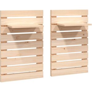 vidaXL 2x Solid Wood Pine Wall-mounted Bedside Shelves - Wall-mounted Bedside Shelves vidaXL 2x Solid Wood Pine Wall-mounted Bedside Shelves - Wall-mounted Bedside Shelves