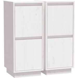 (white, 2) vidaXL 1/2x Solid Wood Pine Sideboard Side Storage Door Cabinet Multi (white, 2) vidaXL 1/2x Solid Wood Pine Sideboard Side Storage Door Cabinet Multi