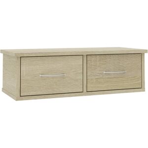 vidaXL Wall-mounted Drawer Shelf Sonoma Oak Engineered Wood Floating Cabinet vidaXL Wall-mounted Drawer Shelf Sonoma Oak Engineered Wood Floating Cabinet