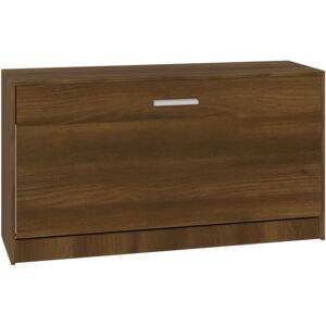 vidaXL Brown Oak Shoe Bench - 80x24x45 cm Shoe Storage Cabinet vidaXL Brown Oak Shoe Bench - 80x24x45 cm Shoe Storage Cabinet