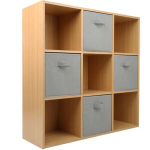 Charles Jacobs - Oak 9 Cube Open Book Shelf - Grey - Oak - Bookcase Charles Jacobs - Oak 9 Cube Open Book Shelf - Grey - Oak - Bookcase