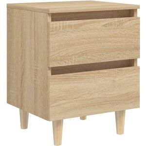 vidaXL Bed Cabinet with Solid Pinewood Legs Sonoma Oak Bedroom Nightstand vidaXL Bed Cabinet with Solid Pinewood Legs Sonoma Oak Bedroom Nightstand