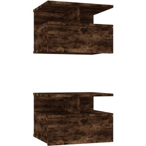 (Brown, 2) vidaXL Floating Nightstand Wall Bedside Cabinet Hanging Shelf Enginee (Brown, 2) vidaXL Floating Nightstand Wall Bedside Cabinet Hanging Shelf Enginee