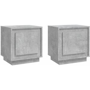 (concrete grey, 2 pcs) vidaXL Bedside Cabinets Side Table Nightstand Telephone S (concrete grey, 2 pcs) vidaXL Bedside Cabinets Side Table Nightstand Telephone S