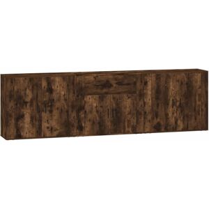 vidaXL 3x Sideboards Smoked Oak Engineered Wood Storage Cabinet - Sideboards vidaXL 3x Sideboards Smoked Oak Engineered Wood Storage Cabinet - Sideboards