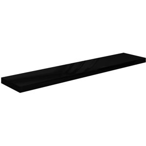 vidaXL Floating Wall Shelf High Gloss Black 120x23.5x3.8 cm MDF Display Rack vidaXL Floating Wall Shelf High Gloss Black 120x23.5x3.8 cm MDF Display Rack